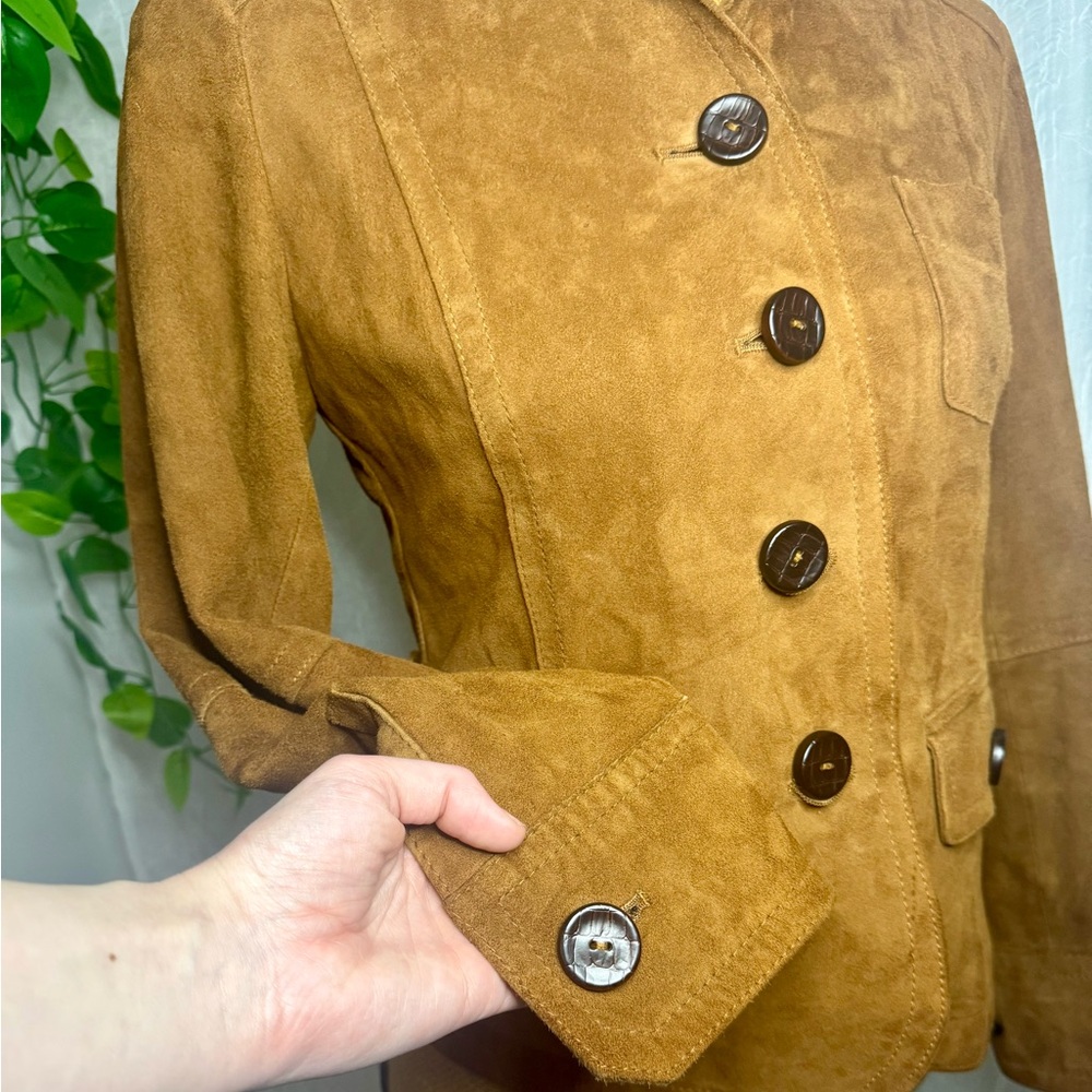 Talbots 100% Suede Leather Tan Jacket - Picture 2 of 7